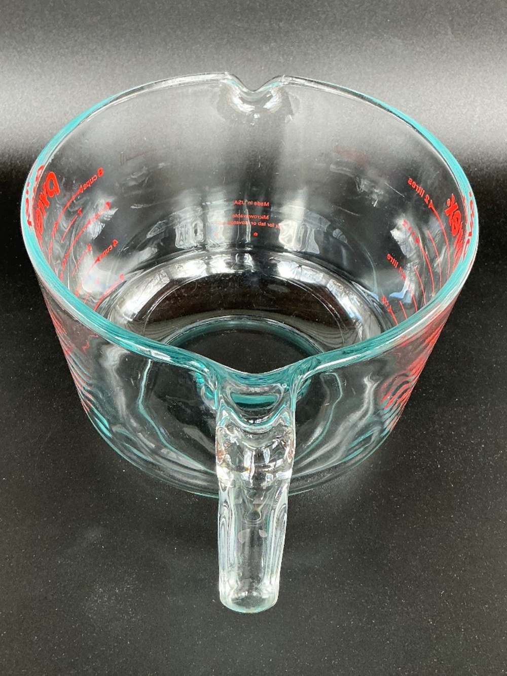 Pyrex 8 Cup 2 Qt Glass Measuring Cup Red Lettering USA No Chips Cracks - Picture 4 of 14